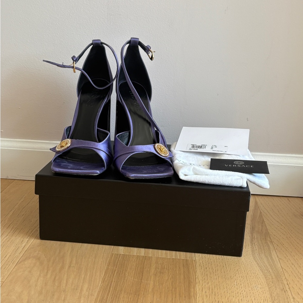 Versace Purple Heeled Sandals